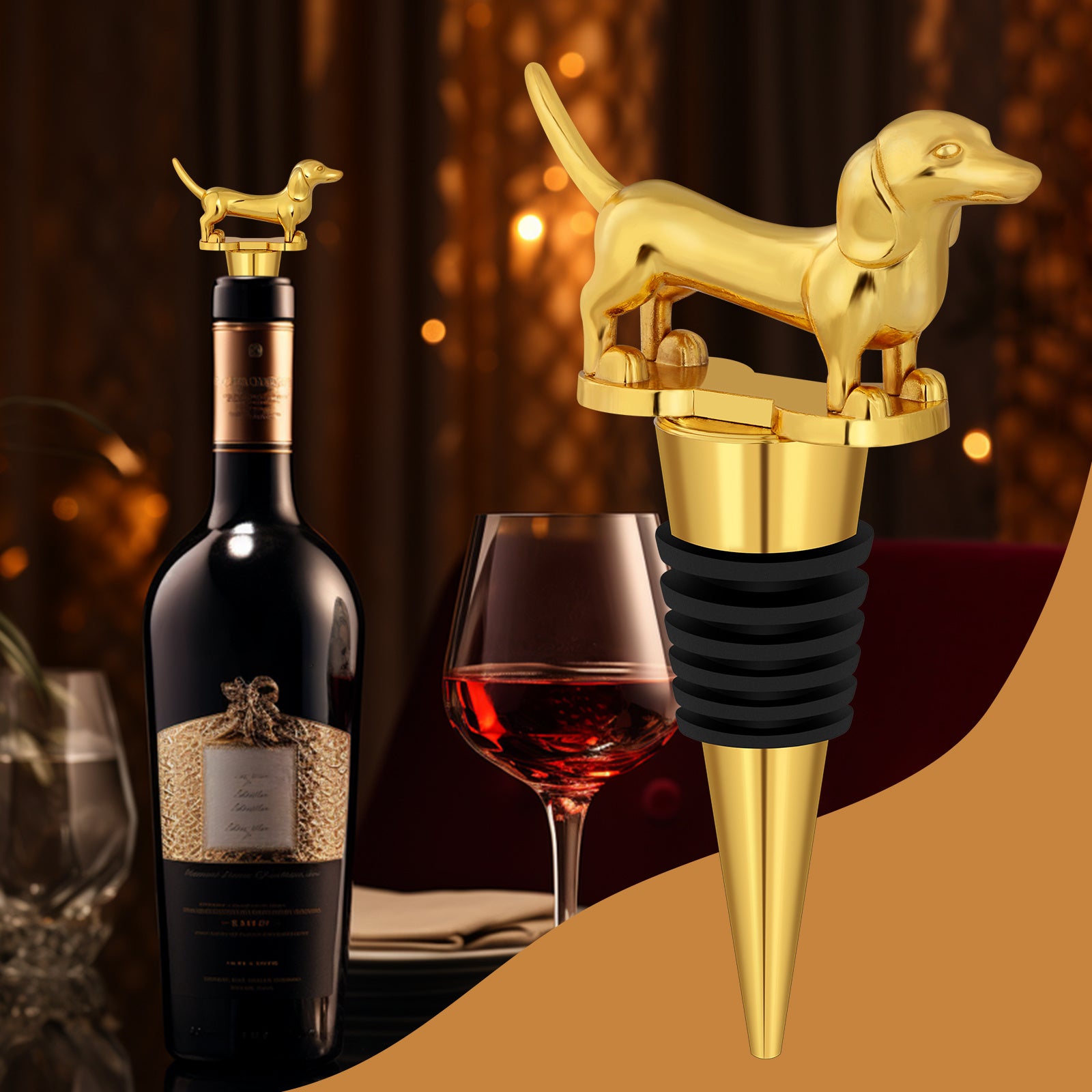 A Dachshund-shaped Red Wine Stopper