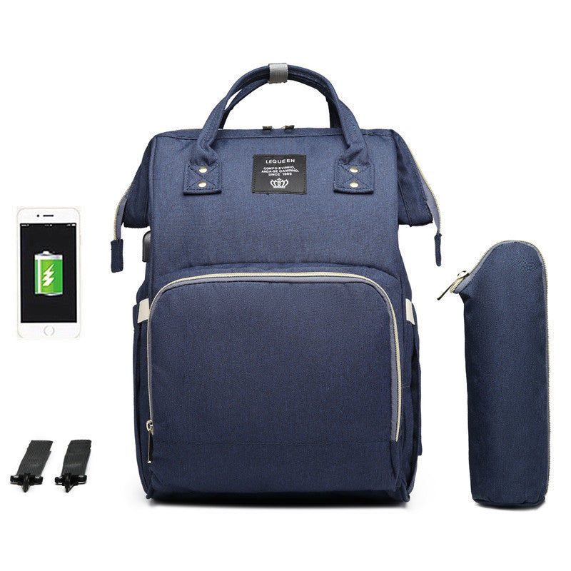 LEQUEEN Large Capacity Mommy Bag W/ Built in Charging Port