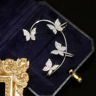 Cute Butterfly Ear Clip and Ear Hook Jewelry